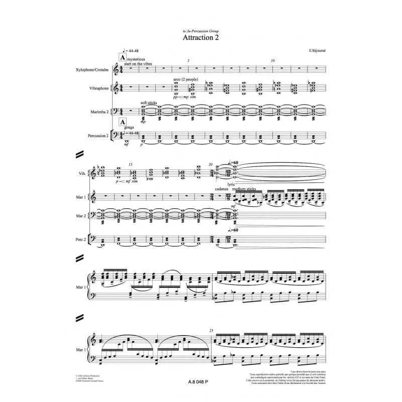 Attraction 2 by Emmanuel Sejourne - Southern Percussion
