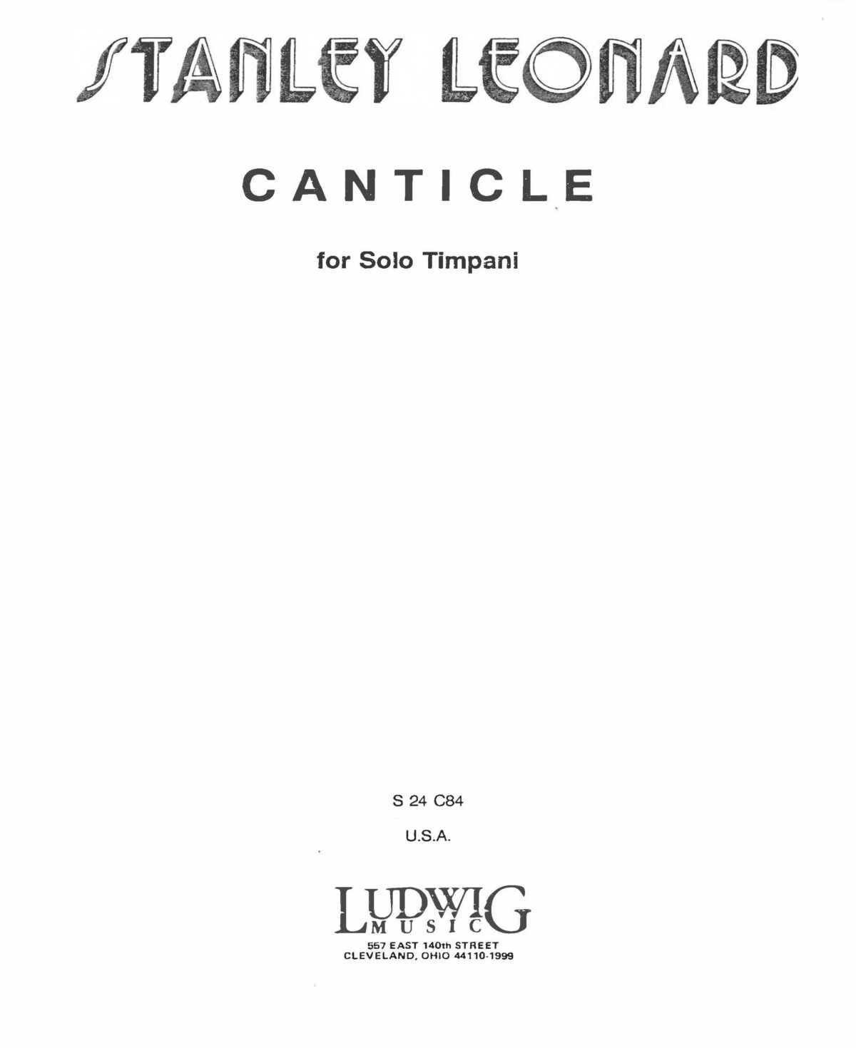 Canticle by Stanley Leonard