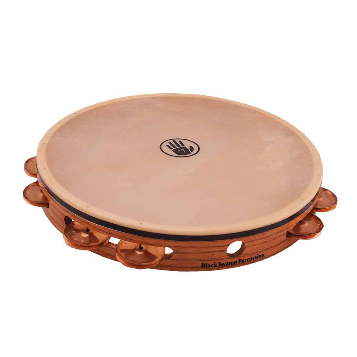 1 Row Meinl Percussion TAH1V-WB 10-Inch Vintage Wood Tambourine with Goat Skin Head and Hammered Brass Jingles 