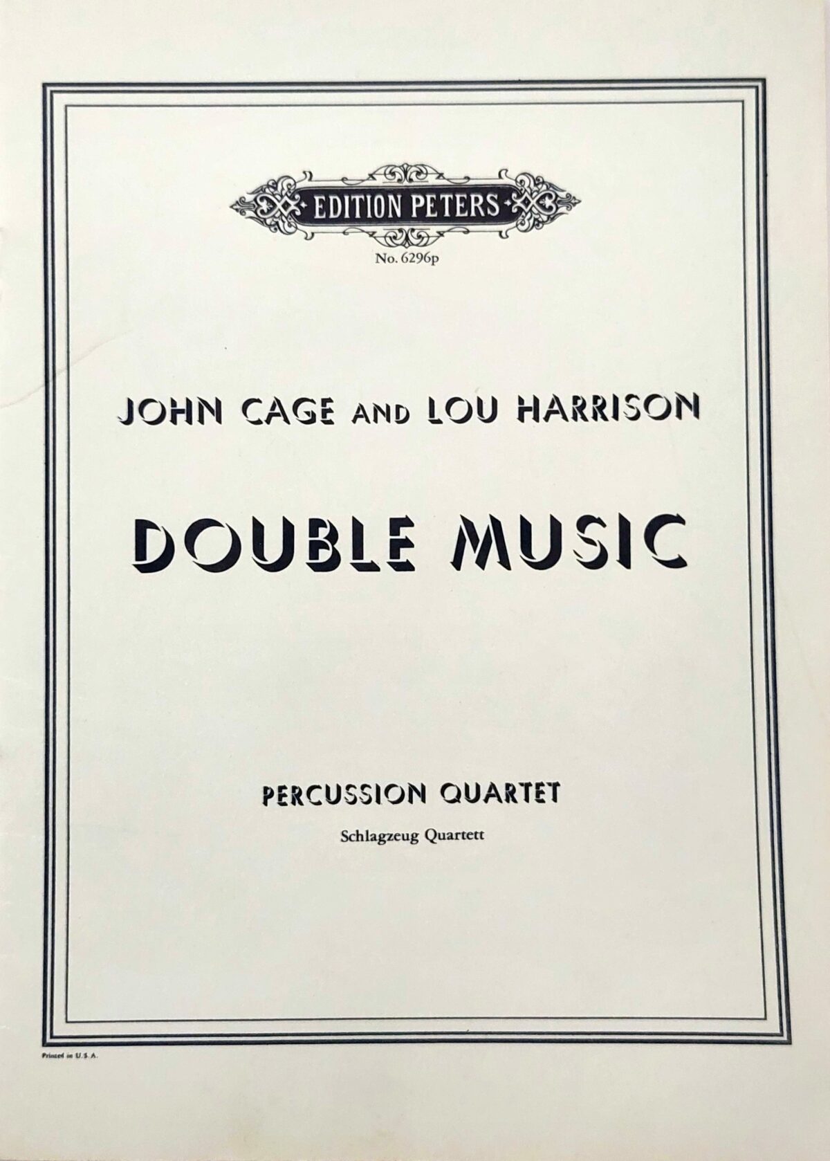 Double Music by John Cage and Lou Harrison - Pocket Score