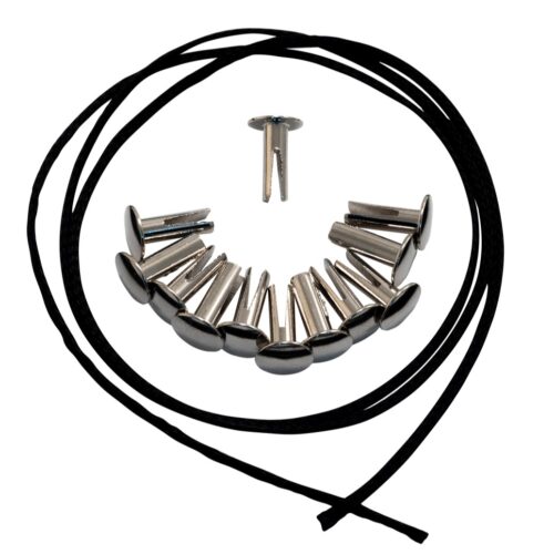 Black Swamp Nickel Plated Rivets & Hanging Cord