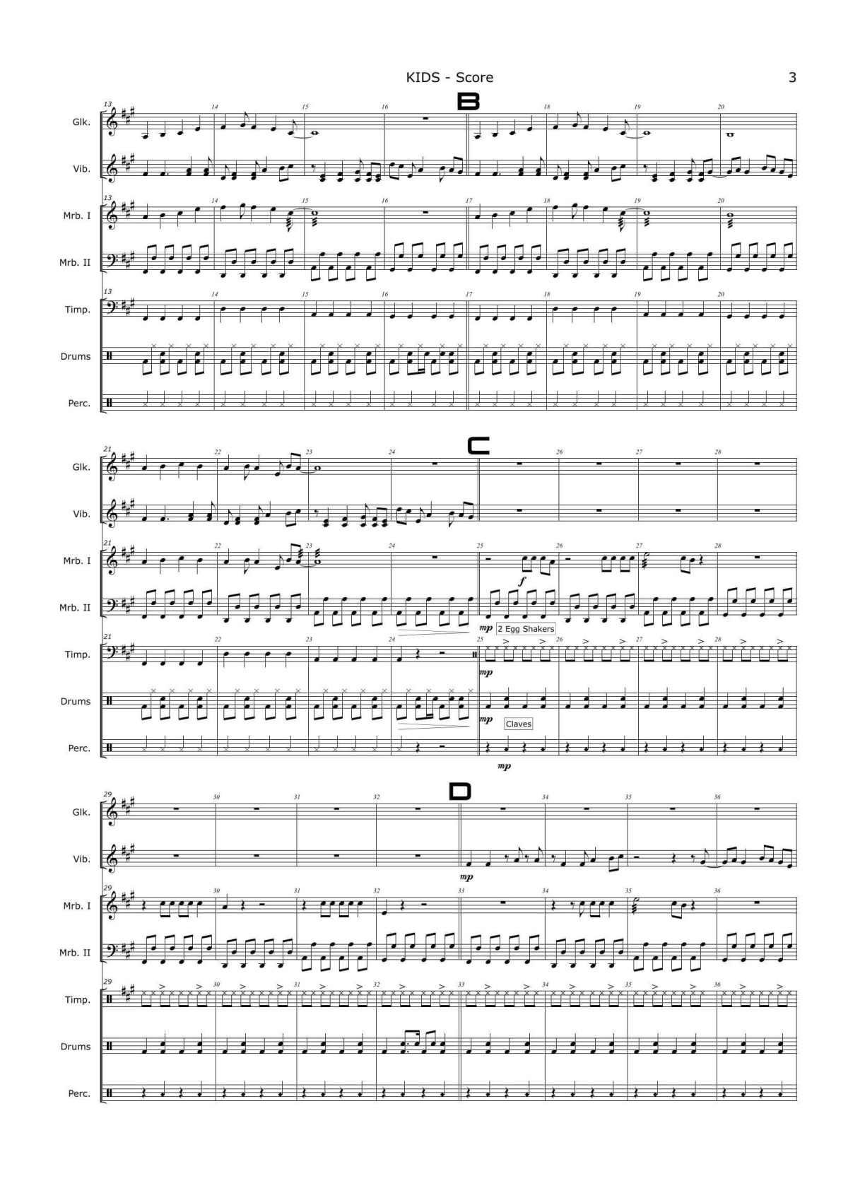 Kids by MGMT arr. by Christoff von Bergen - sample 2