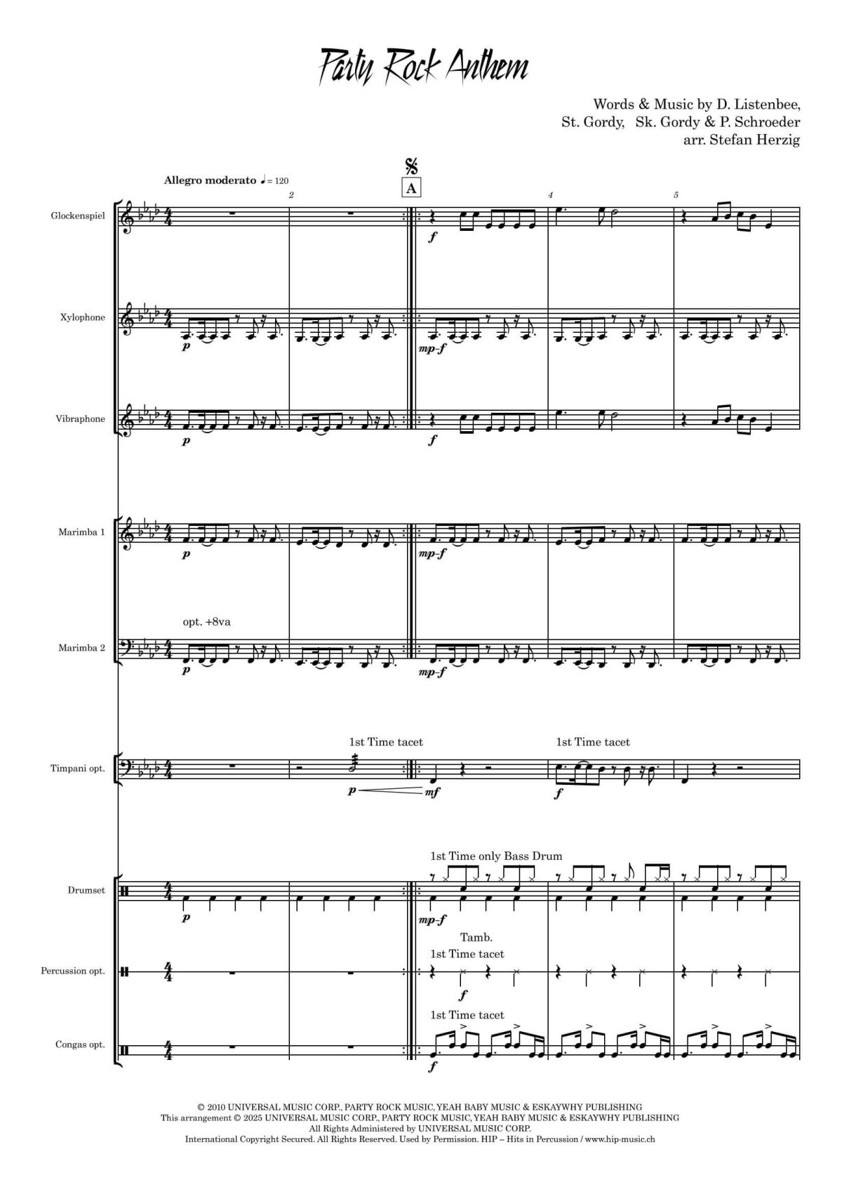 Party Rock Anthem by LMFAO arr. by Stefan Herzig - sample 1