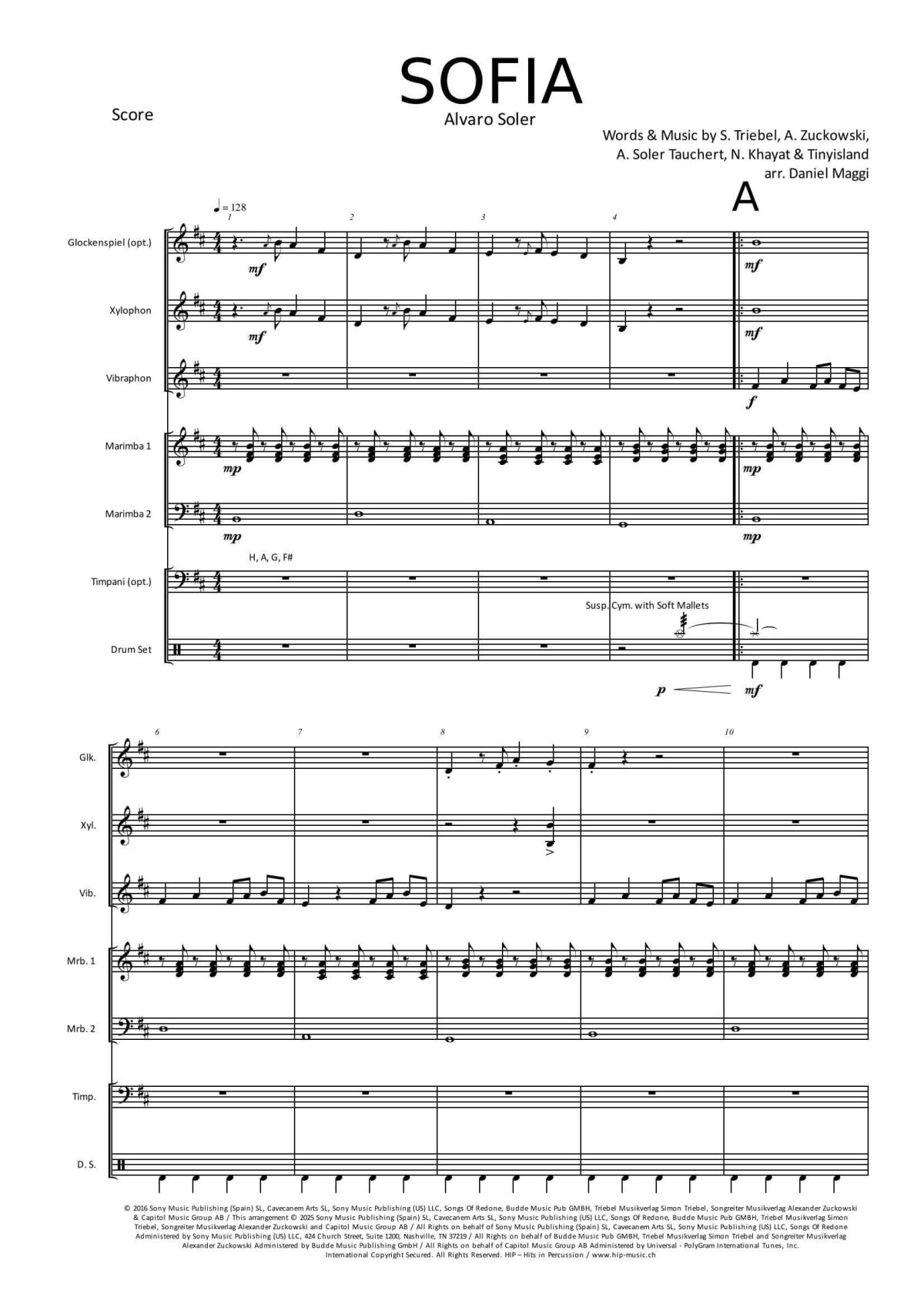 Sofia by Alvaro Soler arr. by Daniel Maggi - sample 1