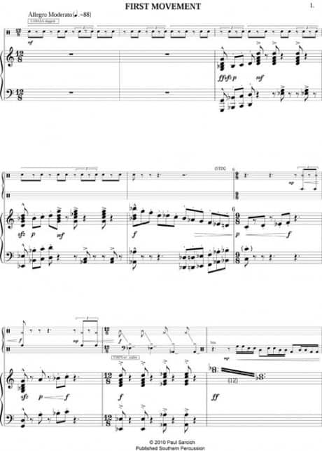 Concerto Da Camera for percussion and Strings (Piano Reduction)