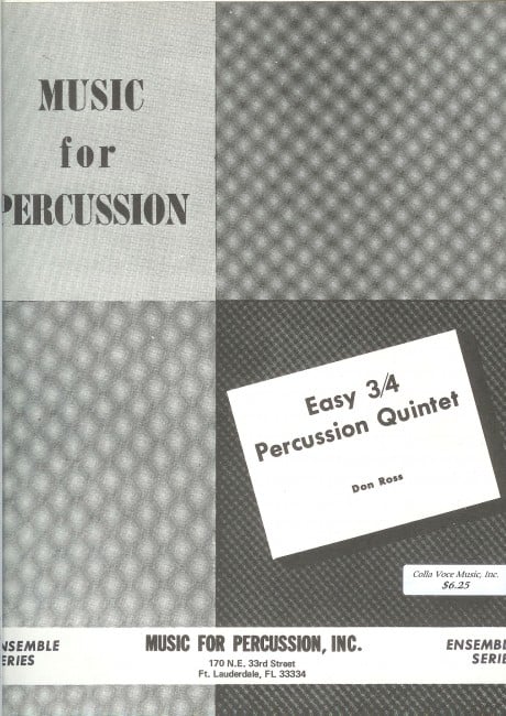 Easy 3/4 Percussion Quintet by Don Ross