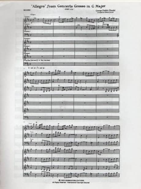 Allegro From Concerto Grosso In C Major (NWV318) by Handel arr. Richard Janicki