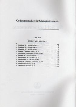 Orchesterstudien Fur Schlaginstrumente - Johannes Brahms