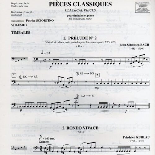 Classical Pieces For Timpani And Piano - Vol. 2