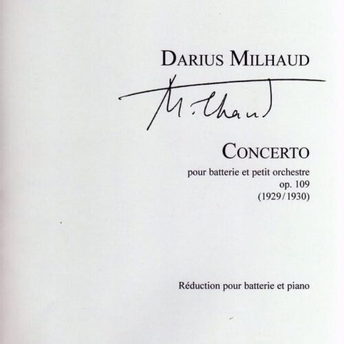 Concerto Pour Batterie Et Petit Orchestre- Piano Red.