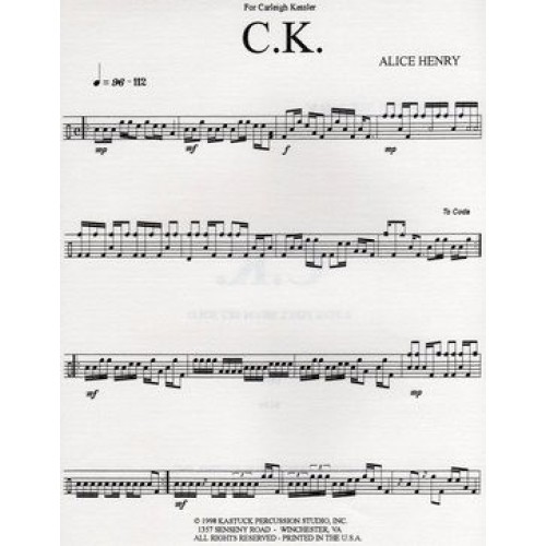 C.k. A Five Piece Drum Set Solo