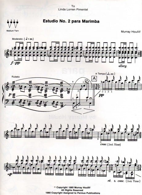 Estudio No. 2 Para Marimba by Murray Houlliff