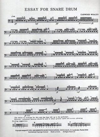 Essay For Snare Drum