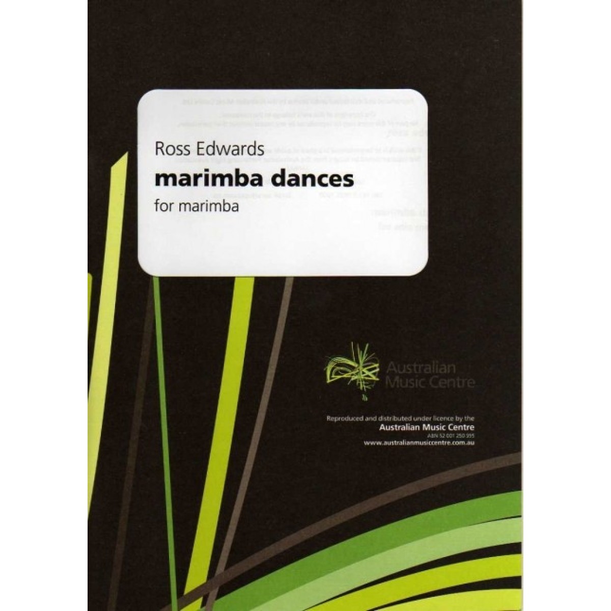 Marimba Dances For Solo Marimba by Ross Edwards