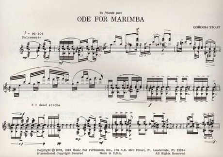Ode For Marimba by Gordon Stout