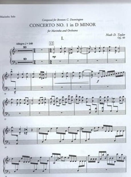 Concerto No. 1 In D Minor (pno Red) by Noah Taylor
