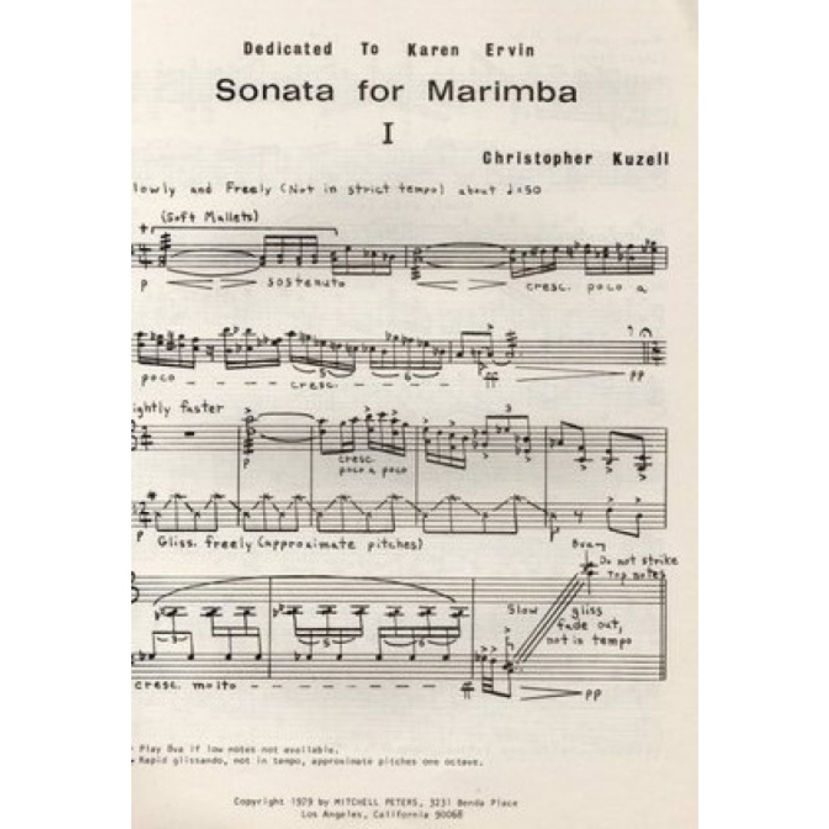 Sonata For Marimba by Christopher Kuzell