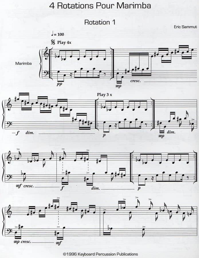 Four Rotations For Marimba I by Eric Sammut