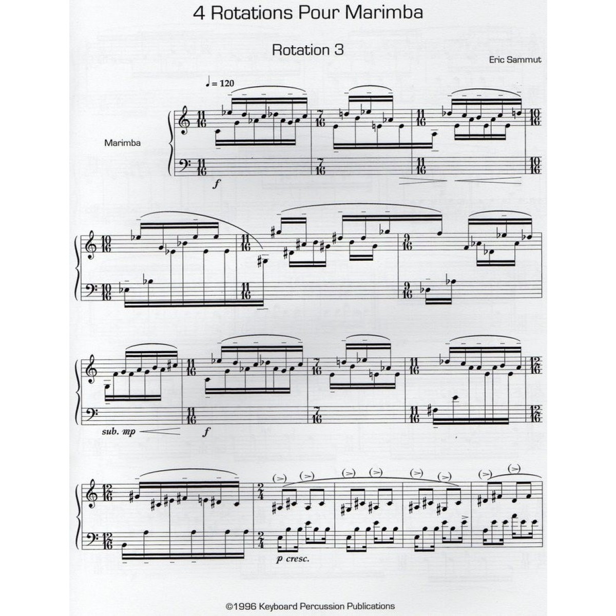 Four Rotations For Marimba III by Eric Sammut