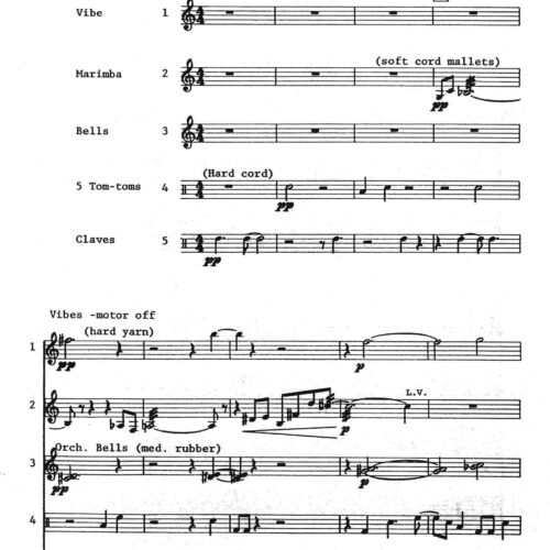 Percussion For Five Players by William Mickelsen