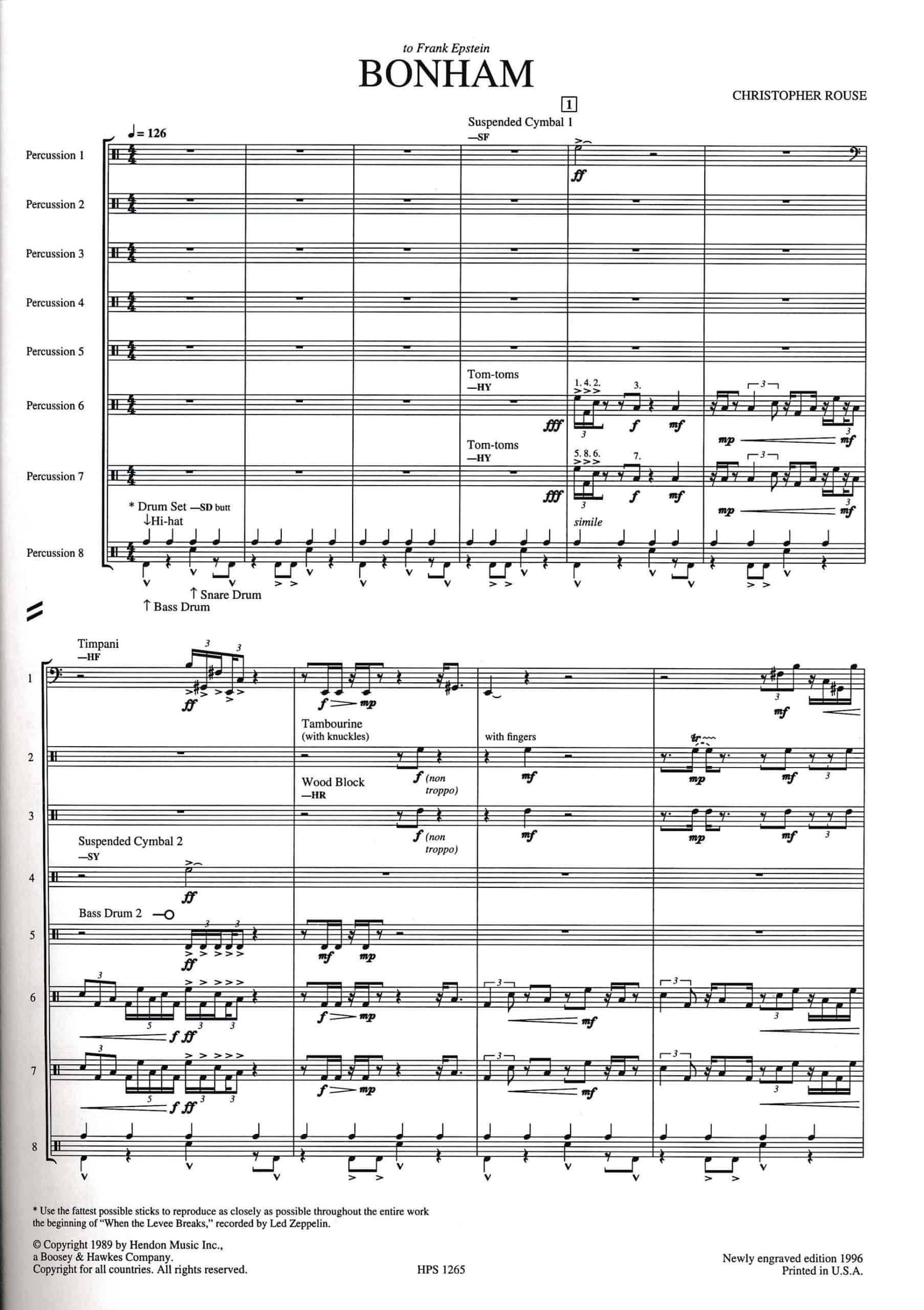Bonham (Score and Parts)