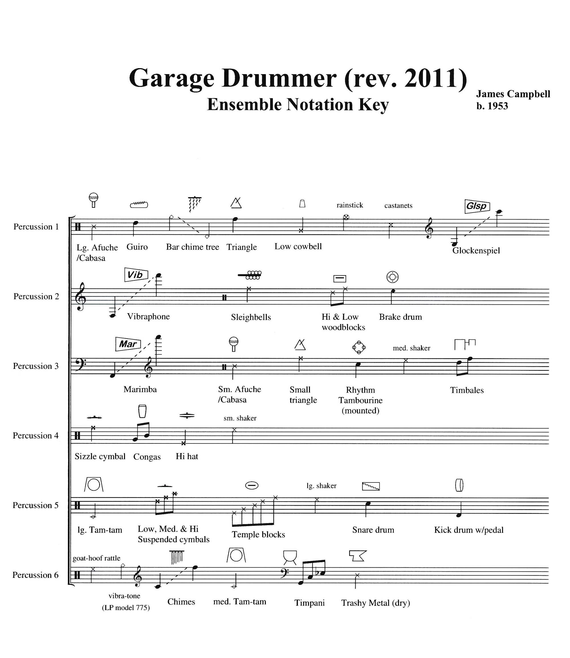 Garage Drummer for Percussion Ensemble