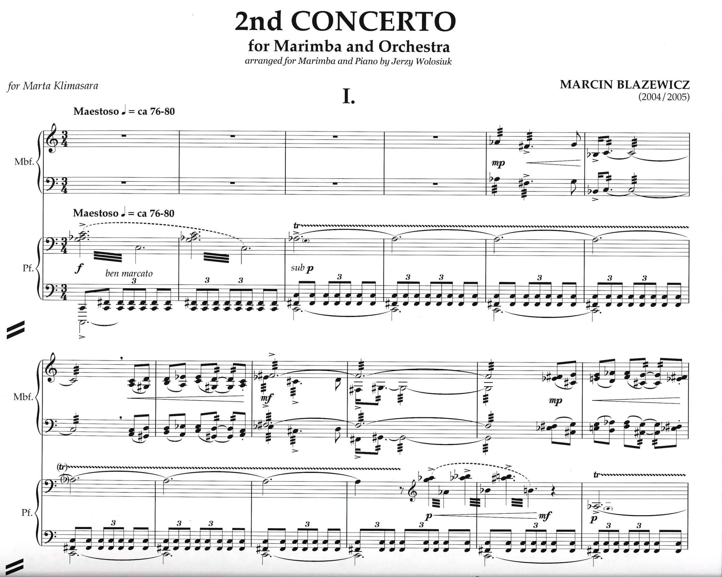 2nd Concerto for Marimba and Orchestra (Piano Red)