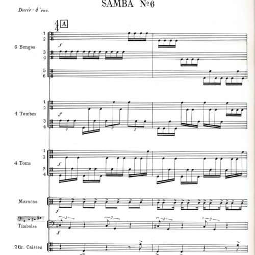 Sambas for six Percussionists - no. 6