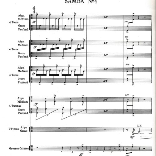Sambas for six Percussionists - no. 4