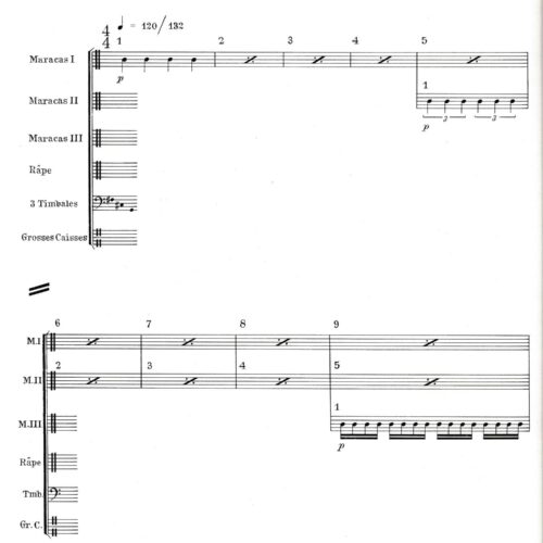 Sambas for six Percussionists - no. 3 (Out of Print - Last Copy)