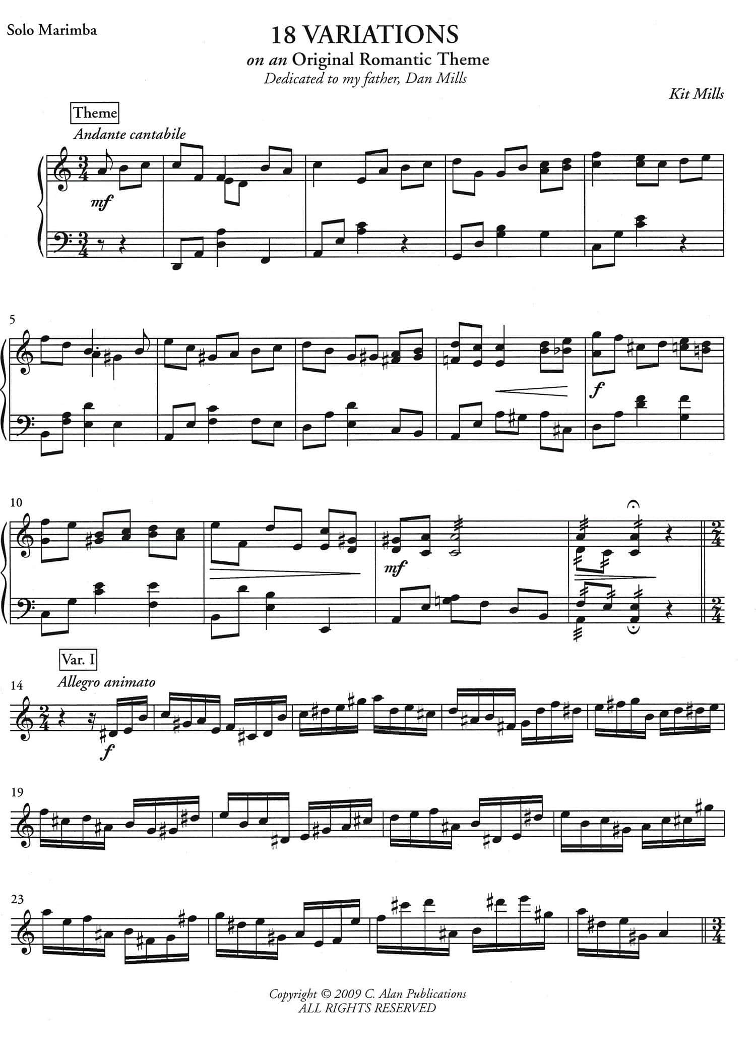 18 Variations on an Original Romantic Theme by Kit Mills