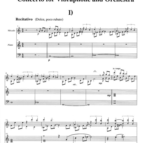 Concerto For Vibraphone And Orchestra (piano Reduction)