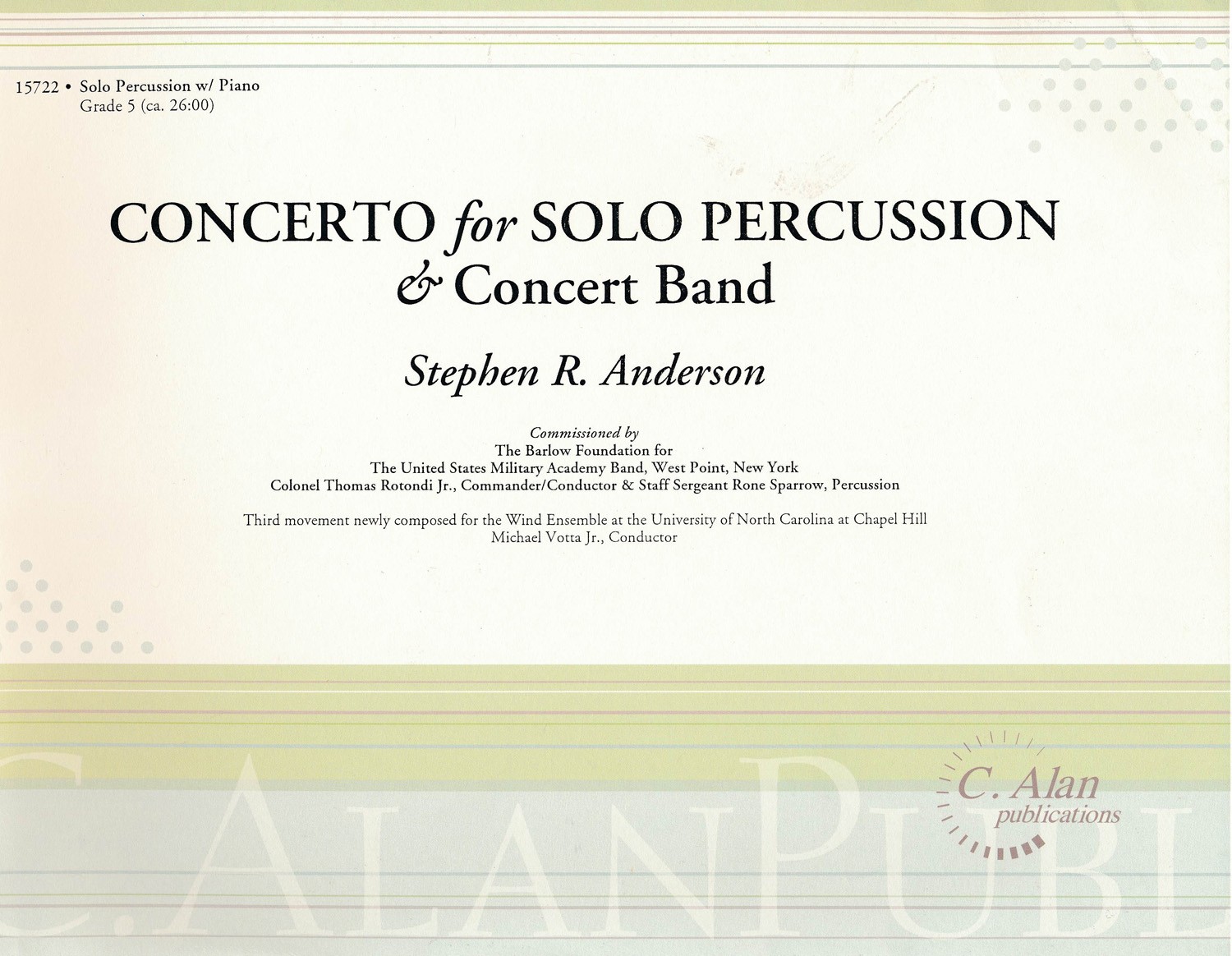 Concerto for Percussion and Concert Band (pno red) by Stephen Anderson
