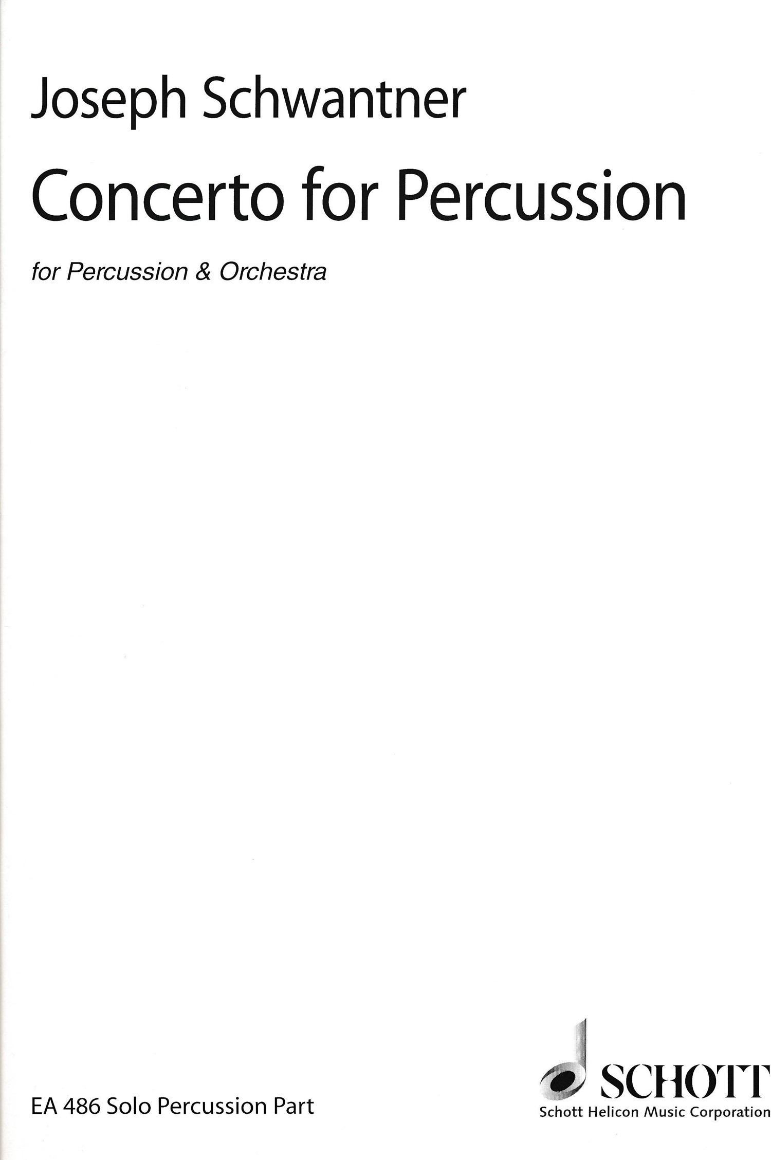 Concerto For Percussion - Percussion Part