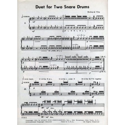 Duet For Two Snare Drums by Richard Fitz