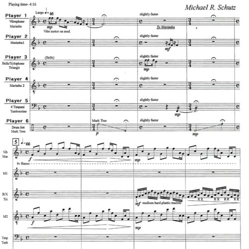 Reflections For Percussion by Michael Schutz