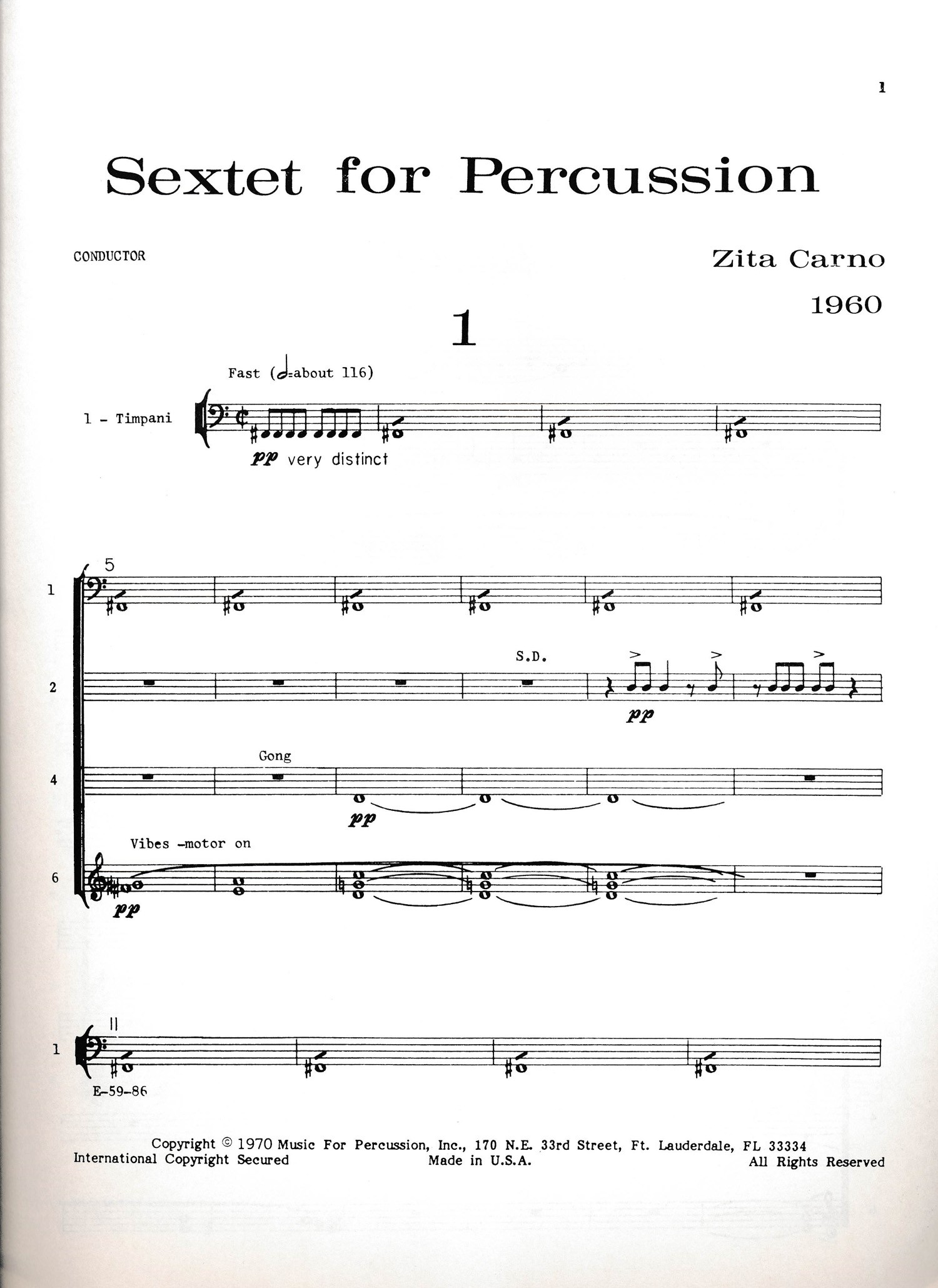 Sextet For Percussion by Carno Zita