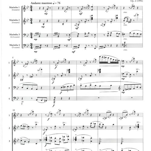 Fantasy for Marimba Quartet by Kevin Romanski