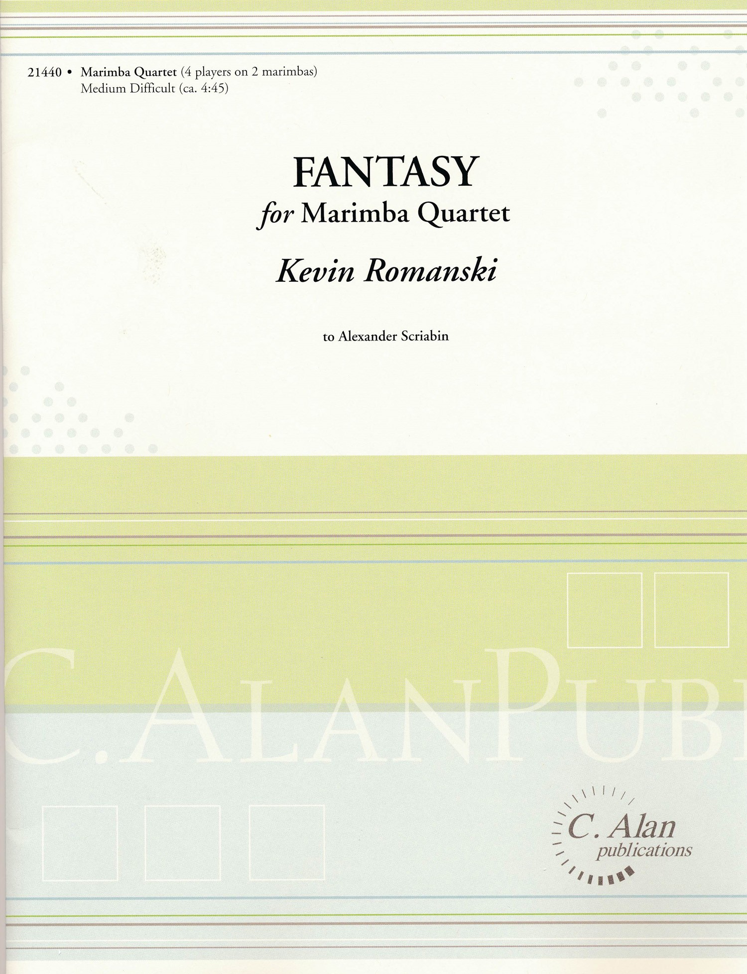 Fantasy for Marimba Quartet by Kevin Romanski