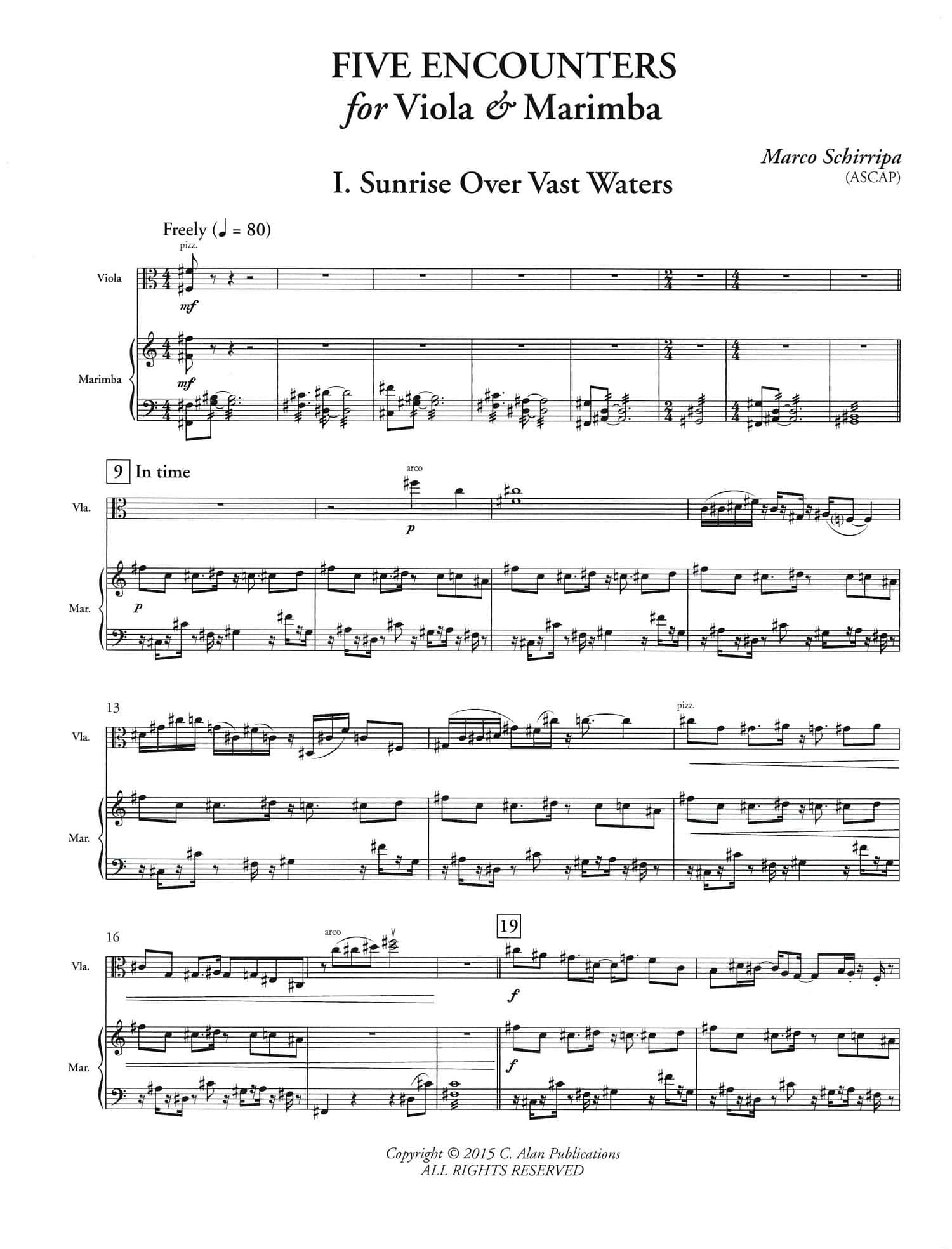 Five Encounters for Viola & Marimba by Marco Schirripa