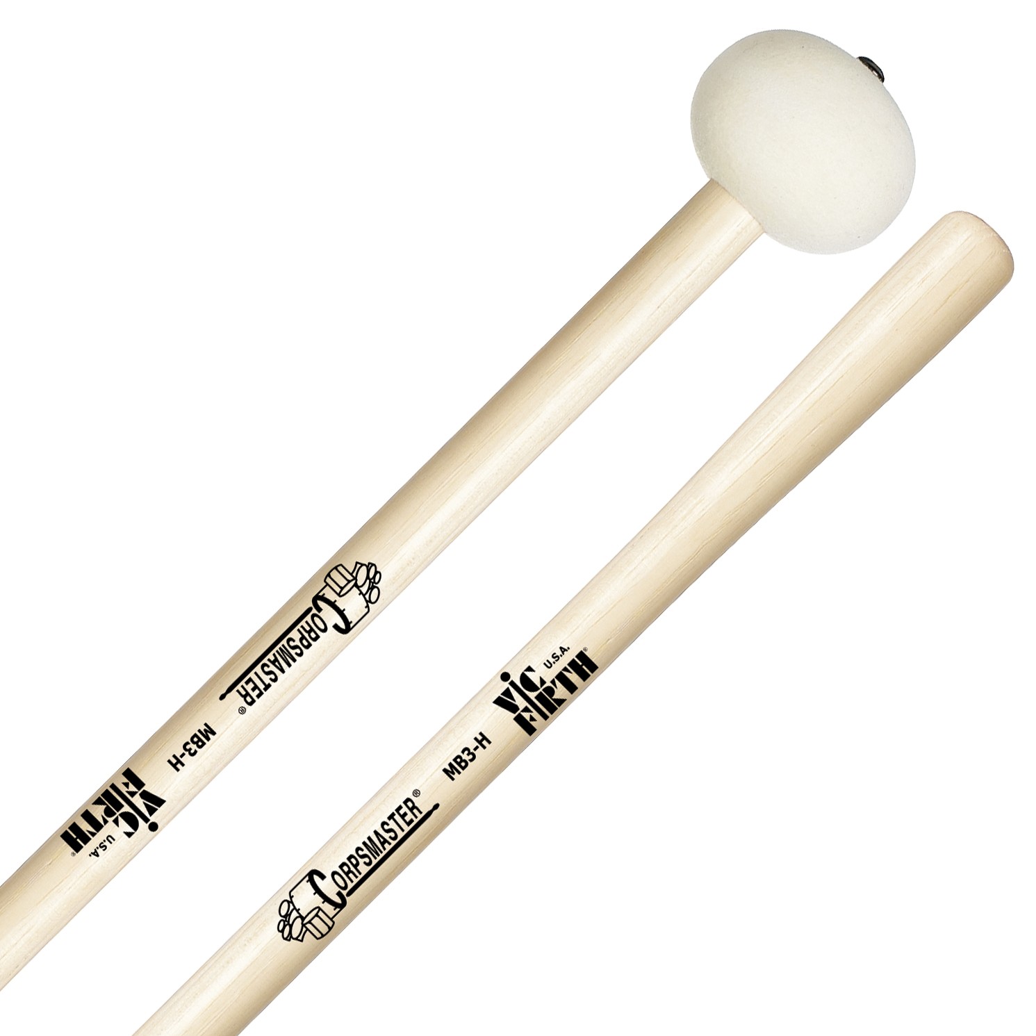 Vic Firth MB3H Corpsmaster Large Hard Felt Marching Bass mallets