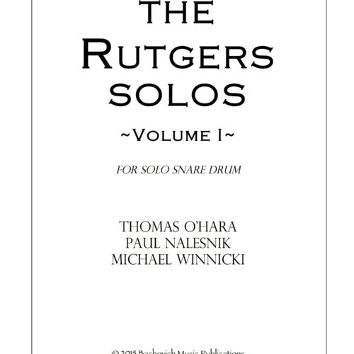 The Rutgers Solos - Volume I