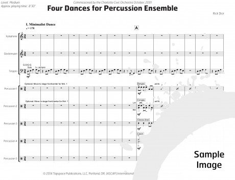 Four Dances for Percussion Ensemble by Rick Dior
