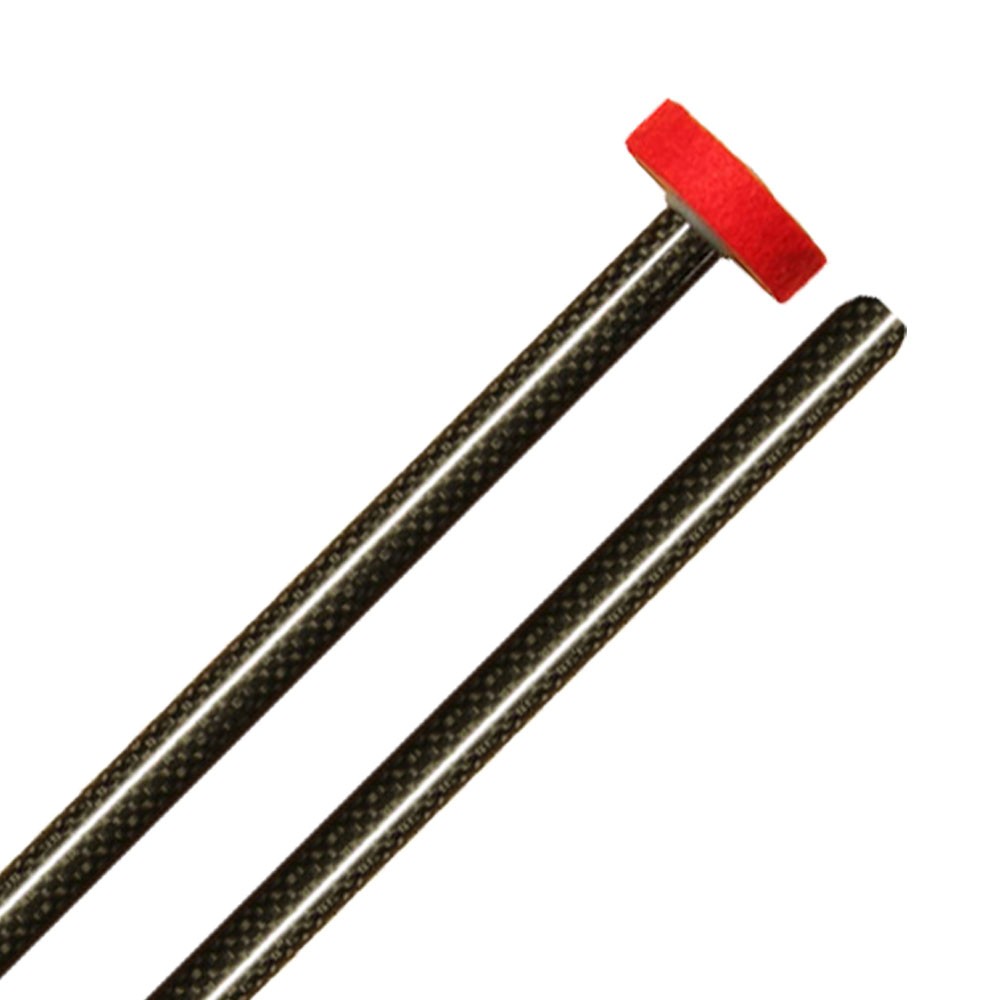 Black Swamp: CF6 Carbon Fibre Timpani Mallets - Light Staccato - Leather Core (Red Felt)