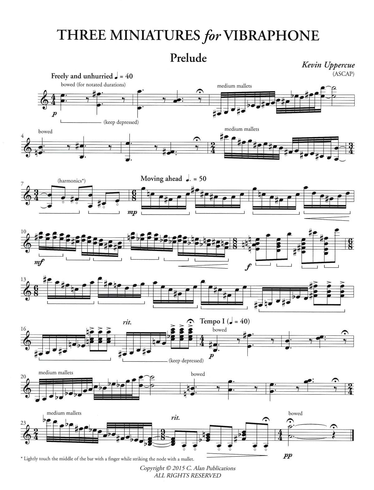 Three Miniatures for Vibraphone by Kevin Uppercue
