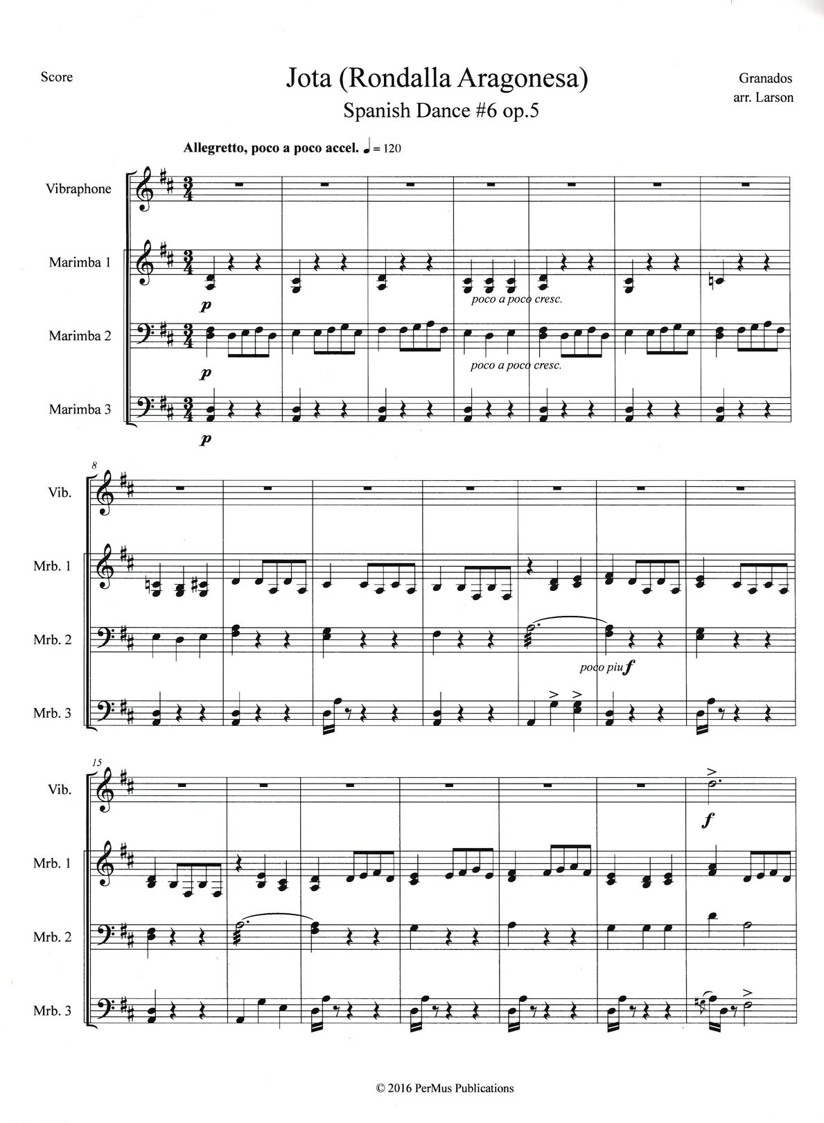 Jota (Rondalla Argonesa) - Spanish Dance no. 6 op.5 by Granados arr. Don Larsen