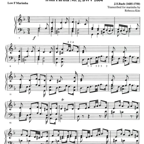 Chacconne in d minor by Bach arr. Rebecca Kite