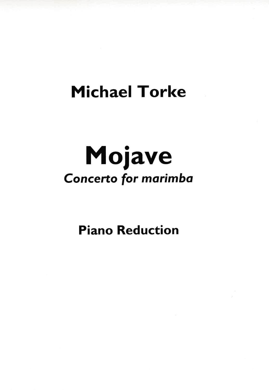 Mojave - Concerto for Marimba (pno reduction) by Michael Torke