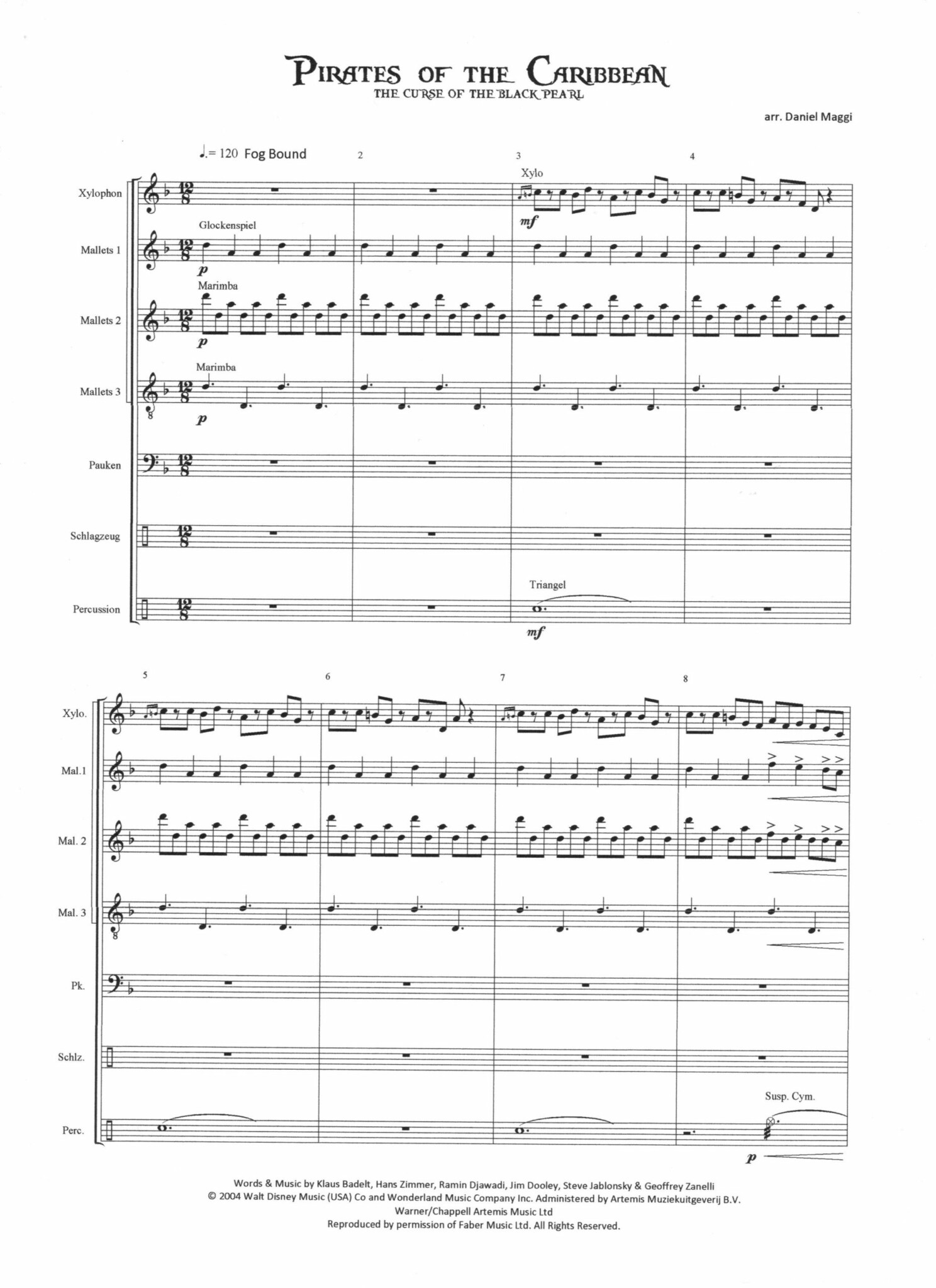 Pirates of the Caribbean - The Curse of the Black Pearl by Zimmer arr. Daniel Maggi