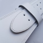 SP Marching Custom 80 mm all Leather Guard Sling White/Chrome